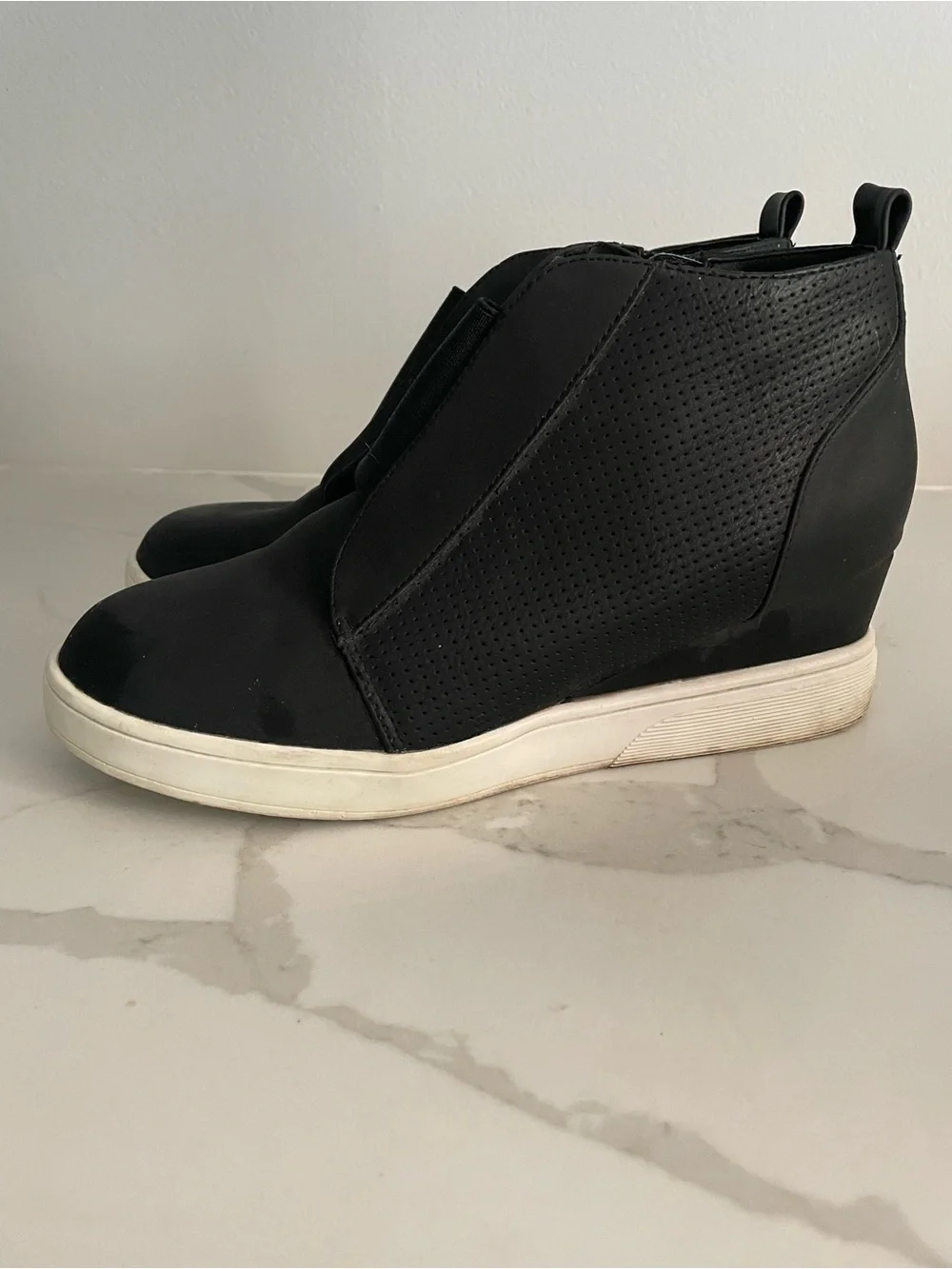 Casual Black Wedge Sneaker Bootie